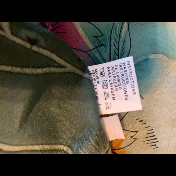 Floral Ombré Wrap Sarong with Waist Tie and Fringe Size Medium - Picture 5 of 6